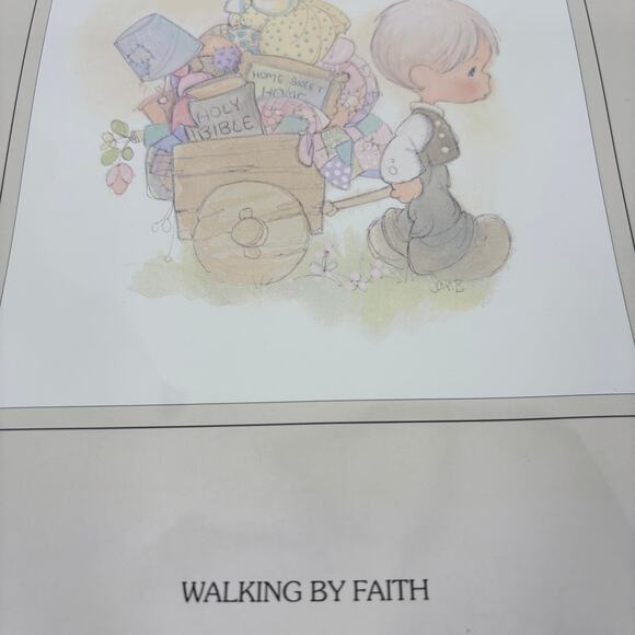 Precious Moments Poster Art Print Walking by Faith 11 x 14 Inch Jonathan & David - Picture 3 of 8